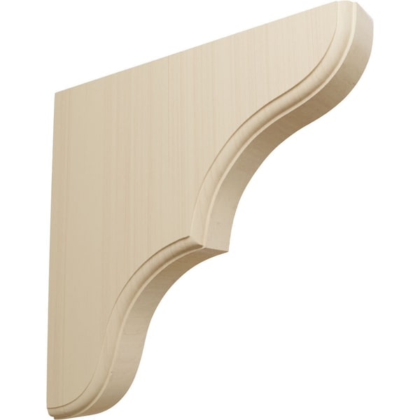Ekena Millwork 1 3/4"W x 10"D x 10"H Stratford Wood Bracket, Rubberwood BKTW02X10X10STRW - main